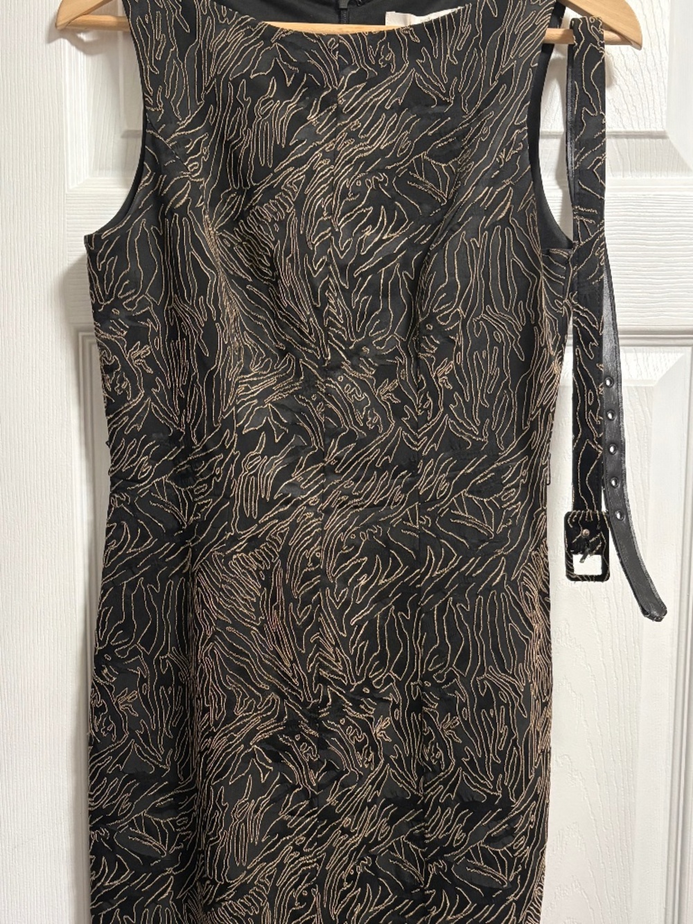 Cache Luxe Metalic Embroidered Sheath Dress Size 8